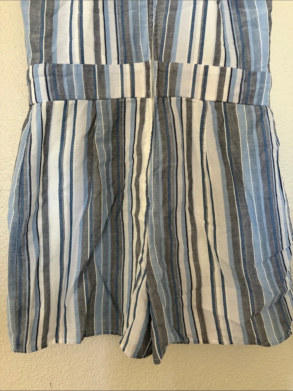 Striped Halter Romper in Blue and White - Picture 9 of 10